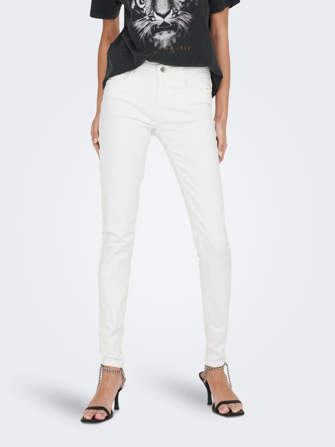 JDYBLUME MID WAIST SKINNY WHITE DNM