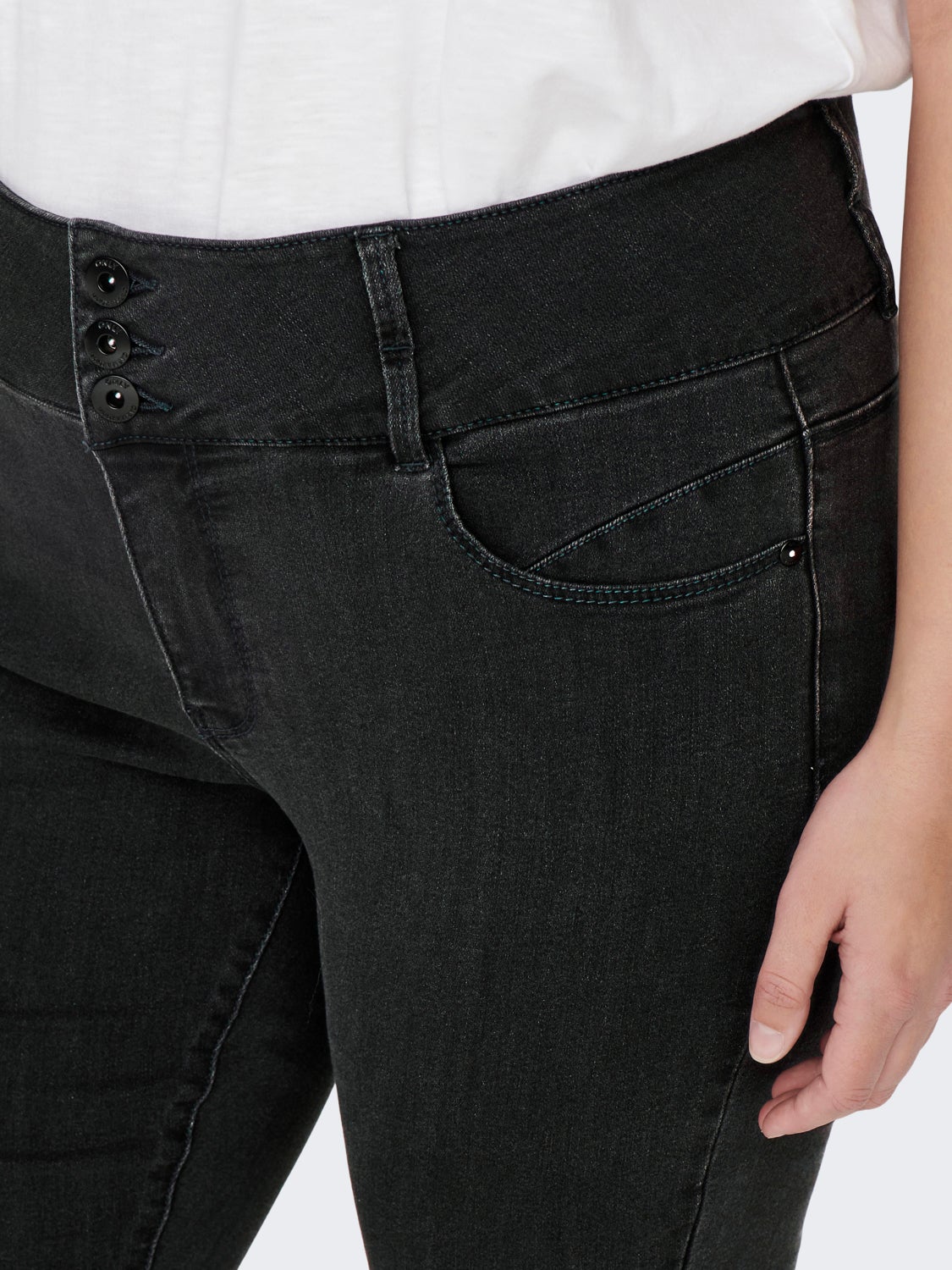 CARANNA HW SK ANK JEANS BLACK WASH