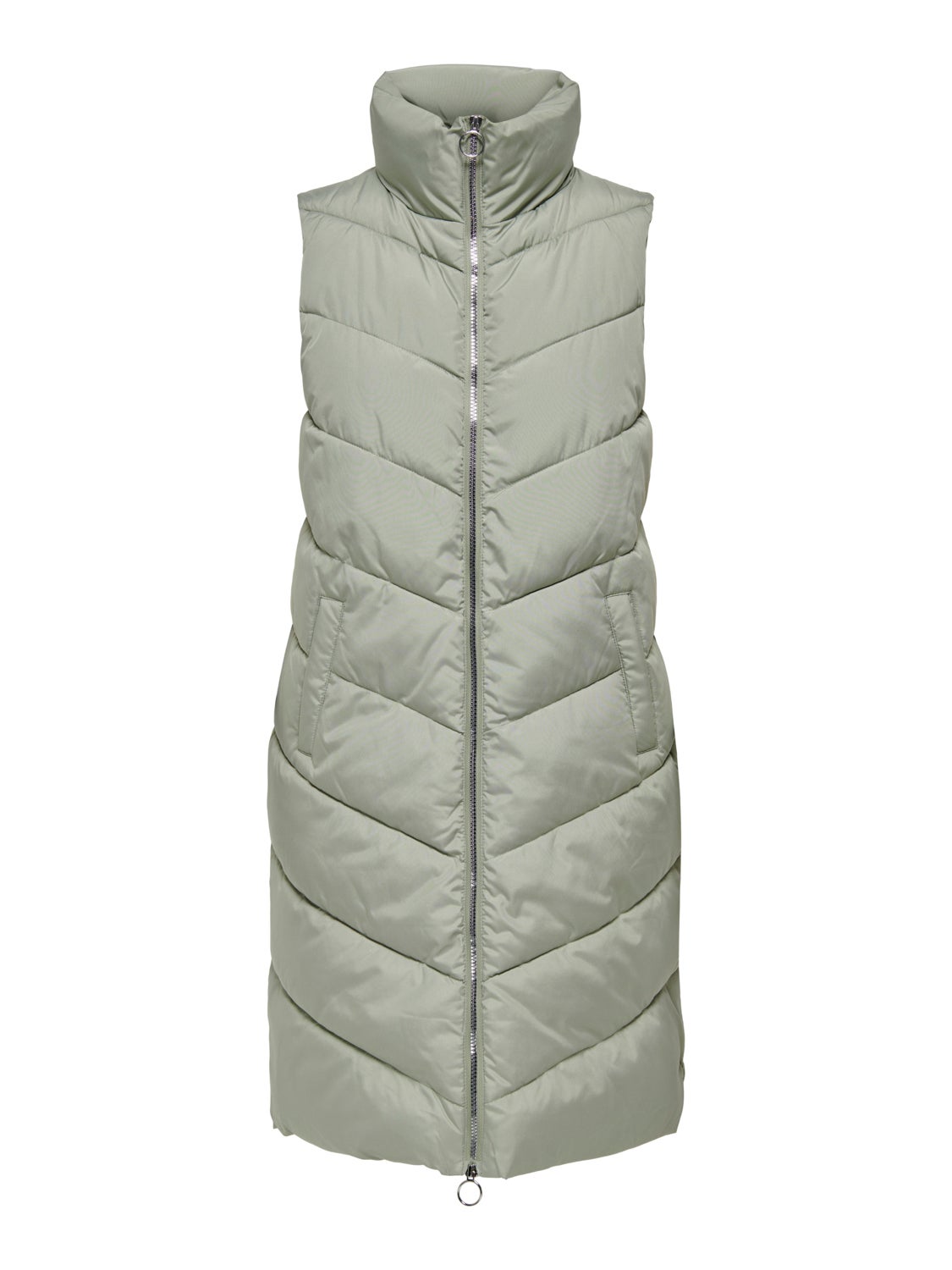 Long vest with high neck