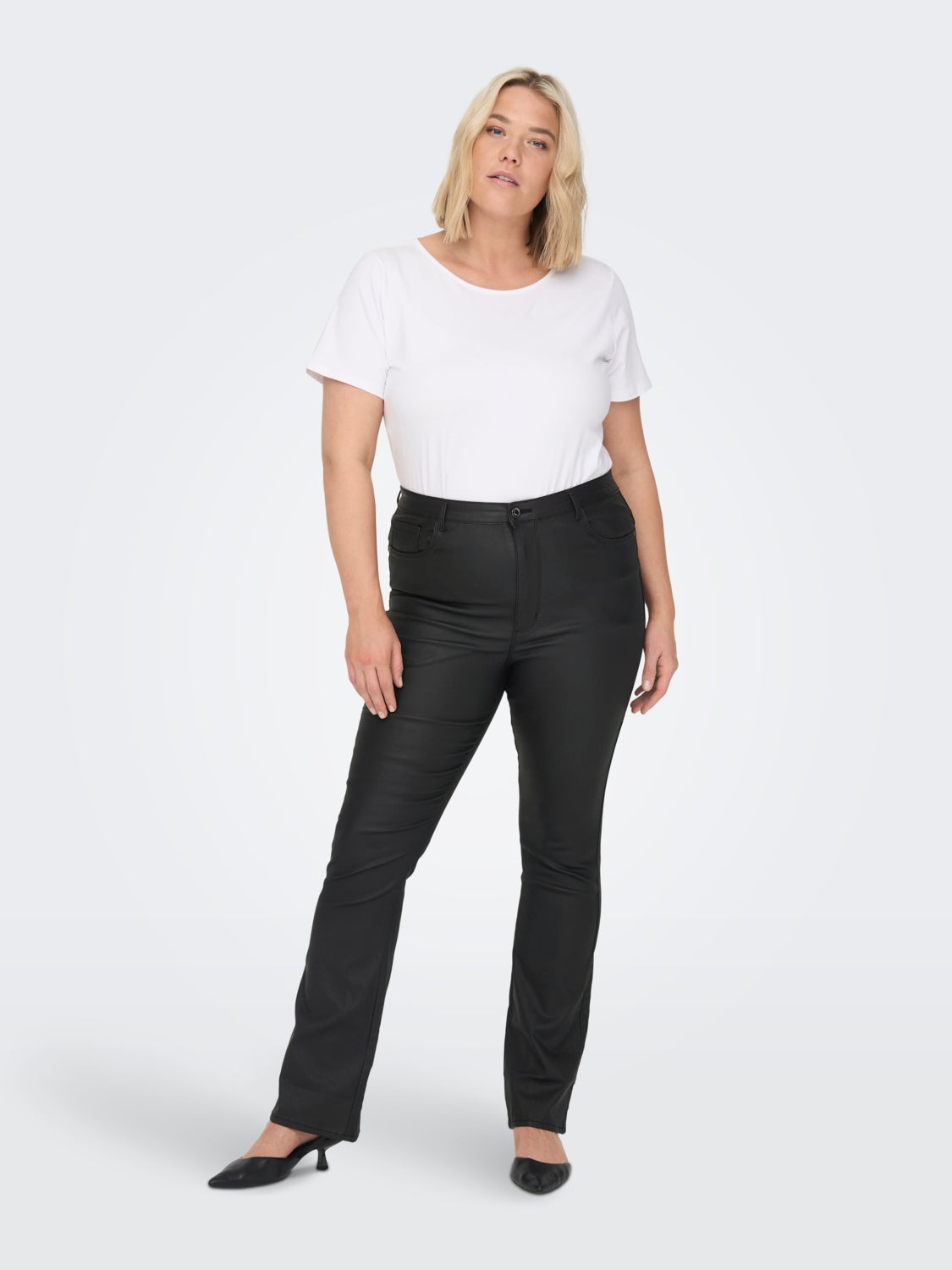 Curvy Flared coated pants