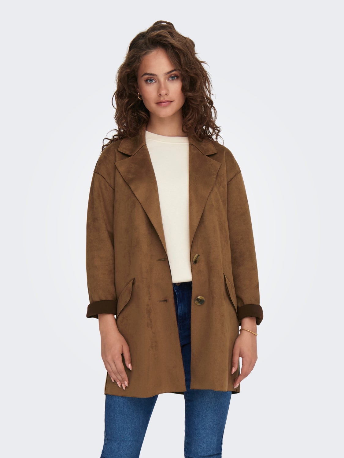 Faux suede coat