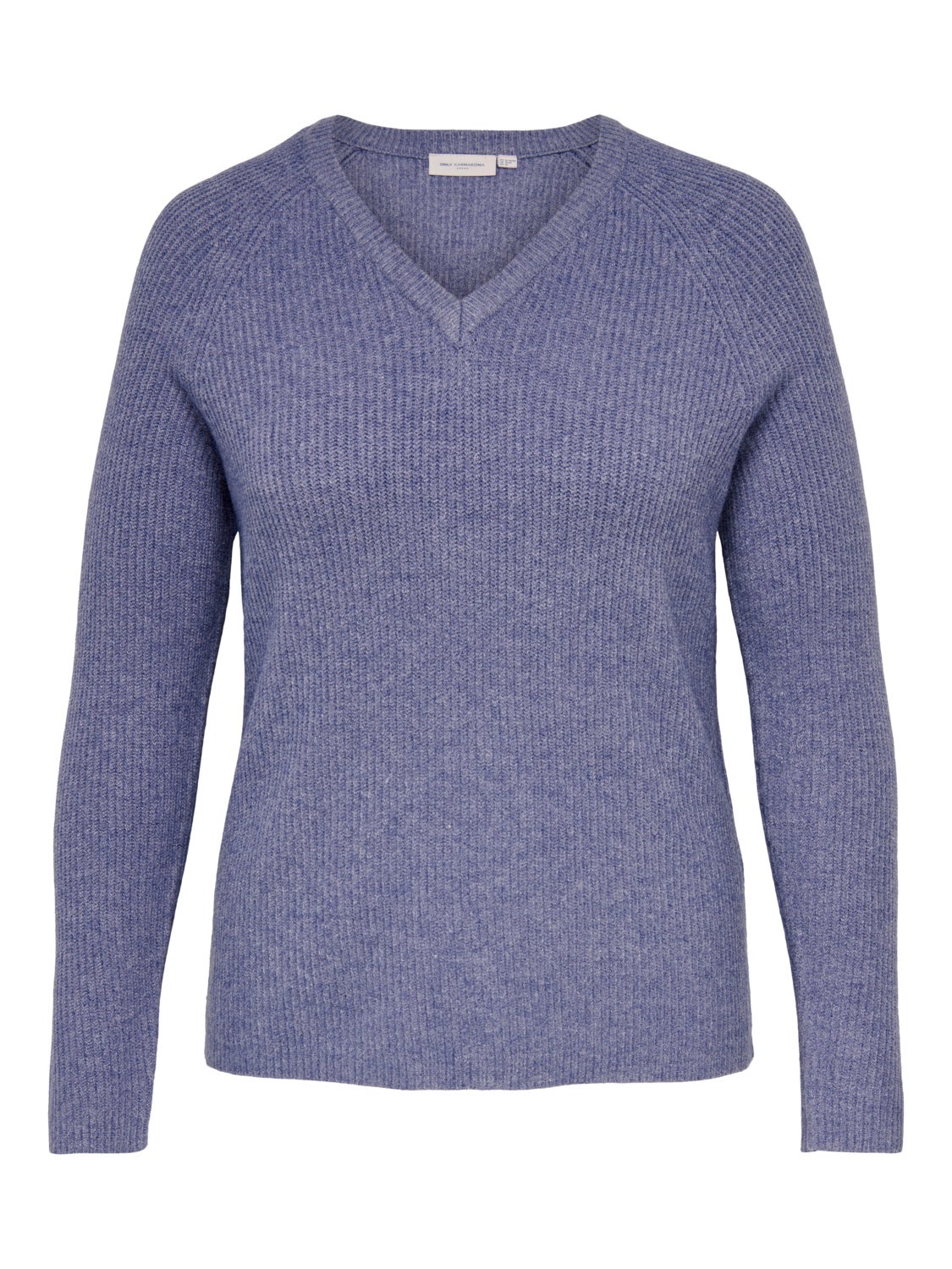 Curvy v-neck knitted pullover