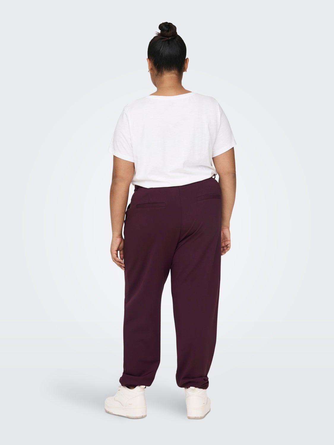 Curvy tie belt viscose pants