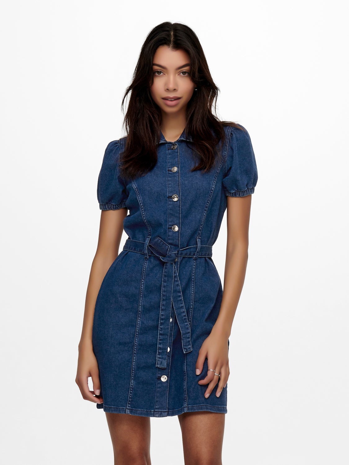 Petite belted Denim Dress