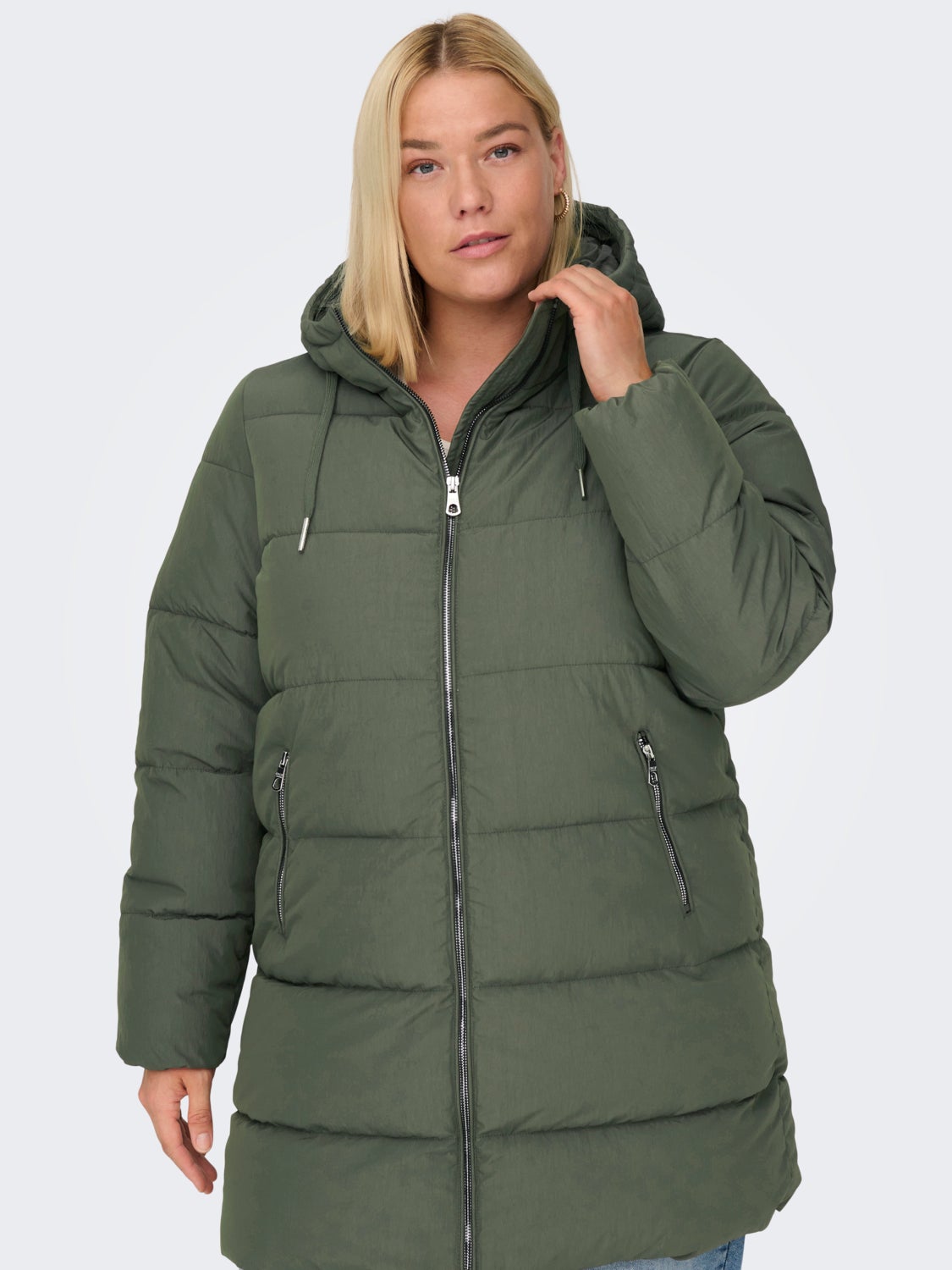 curvy Hooded puffer coat