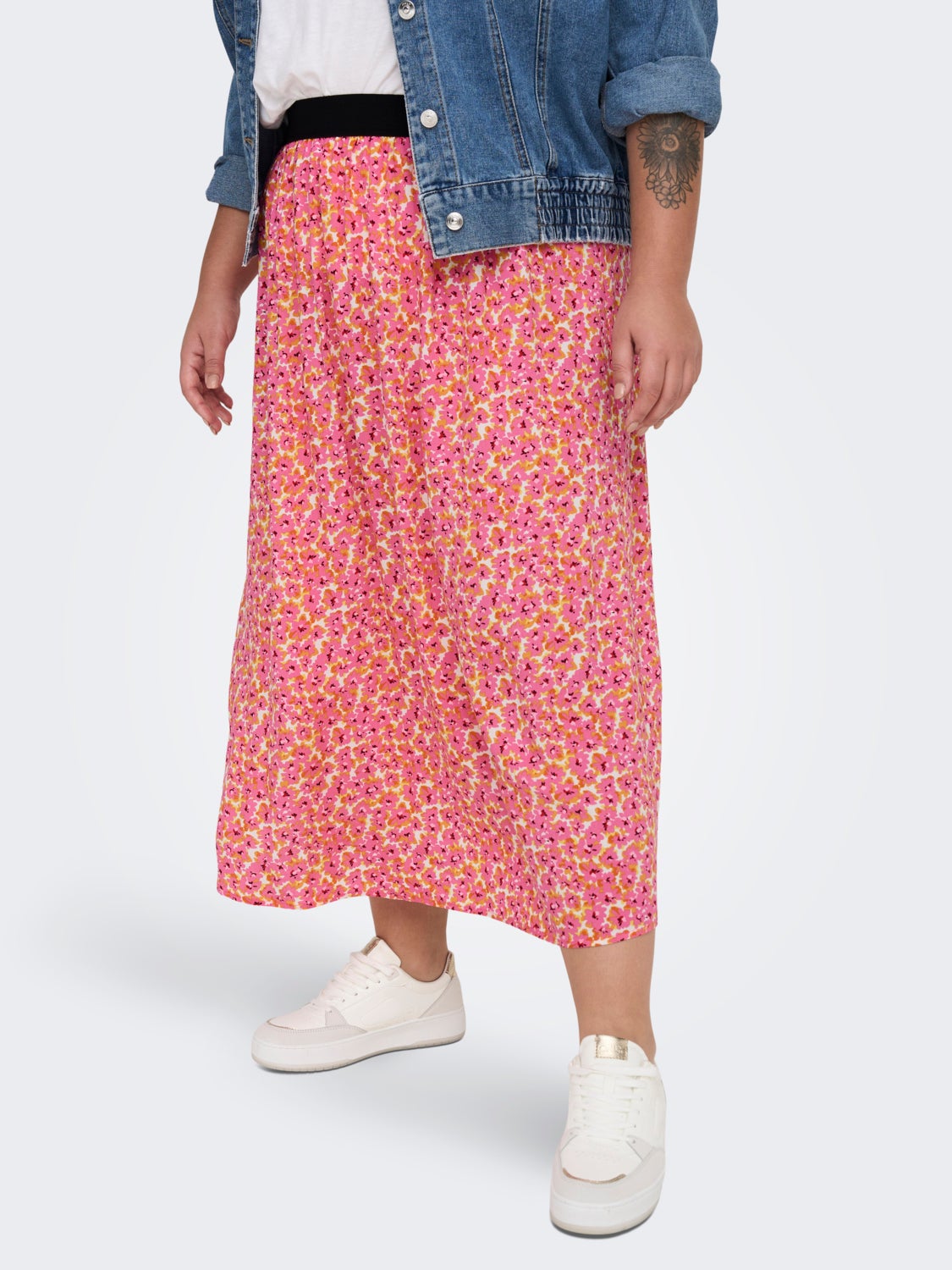Curvy printed maxi skirt