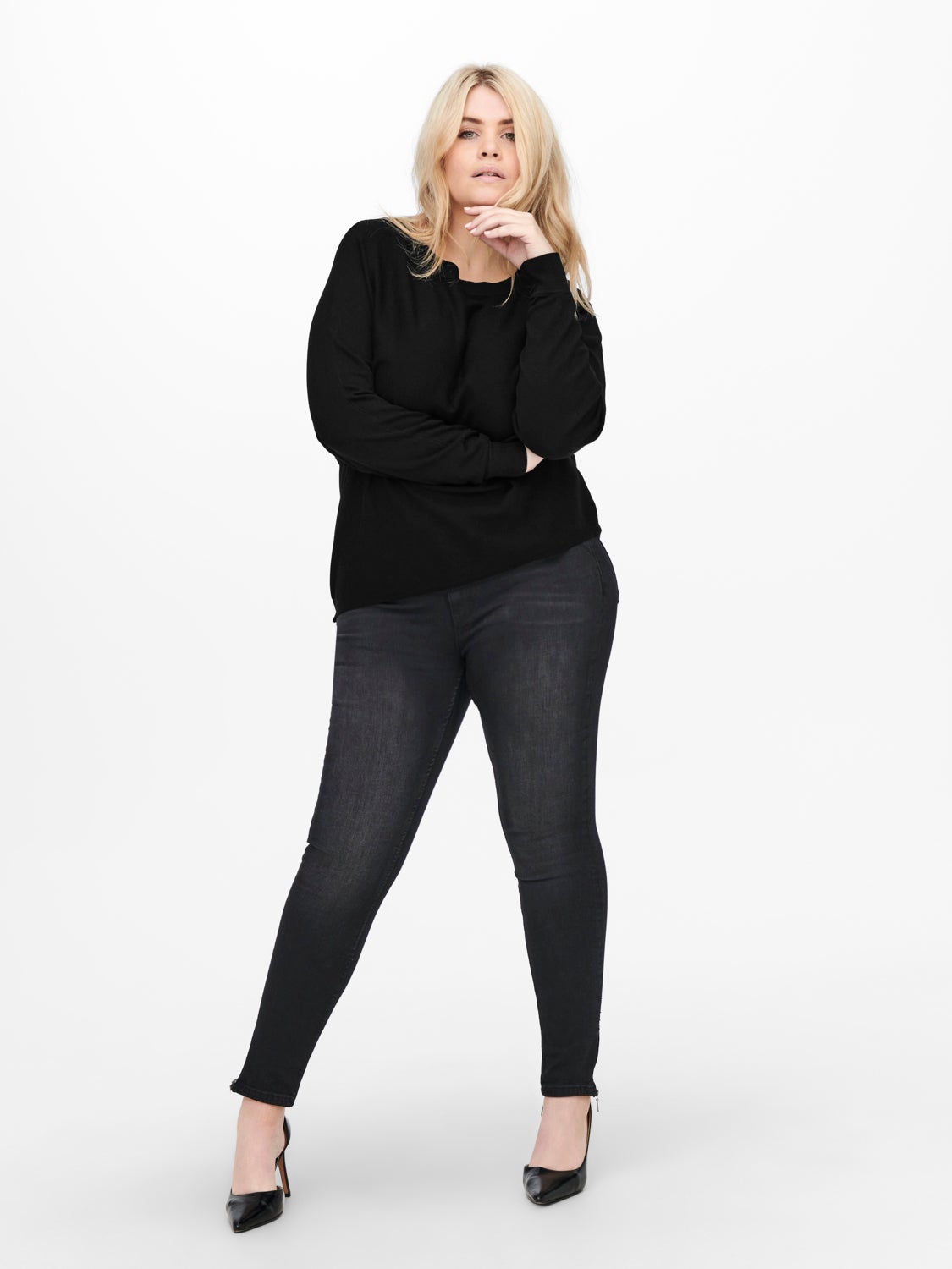 Curvy batwing viscose Pullover