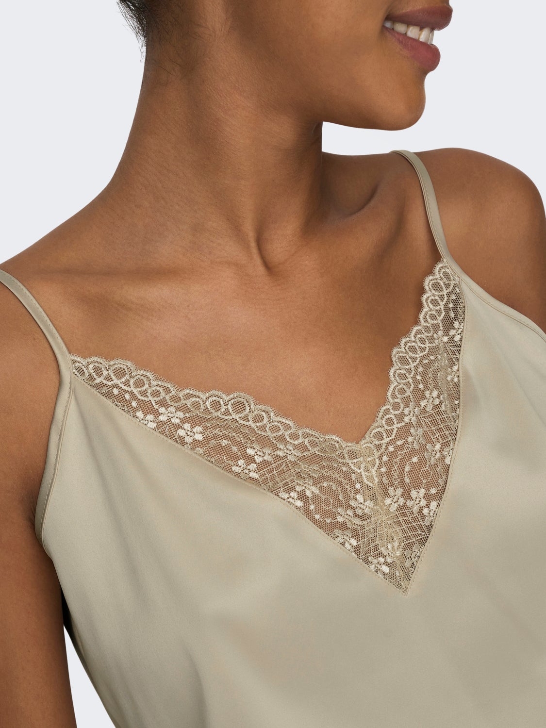 Singlet Top With Lace Details