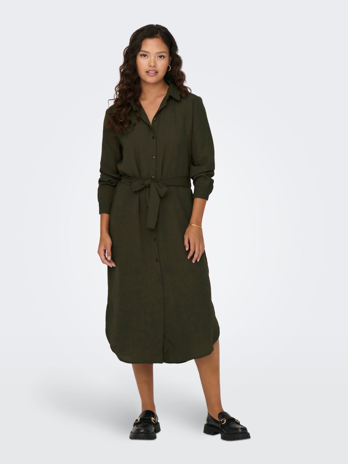 Tie belt Shirt dress