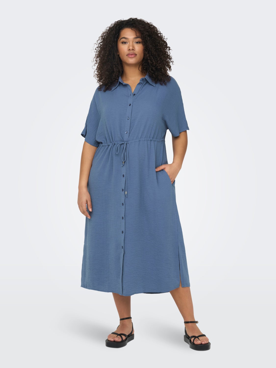 Curvy midi shirt dress