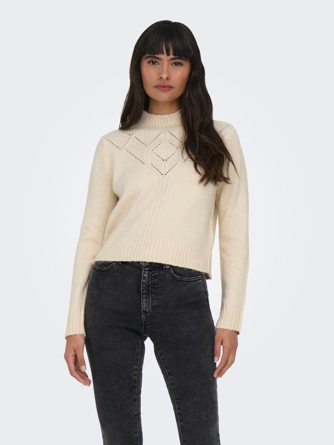 High neck knitted pullover
