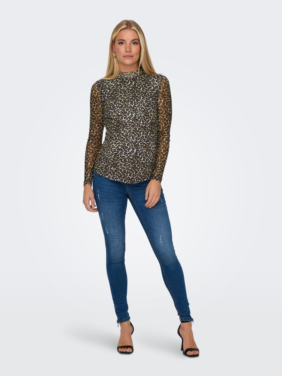 Mama printed mesh top