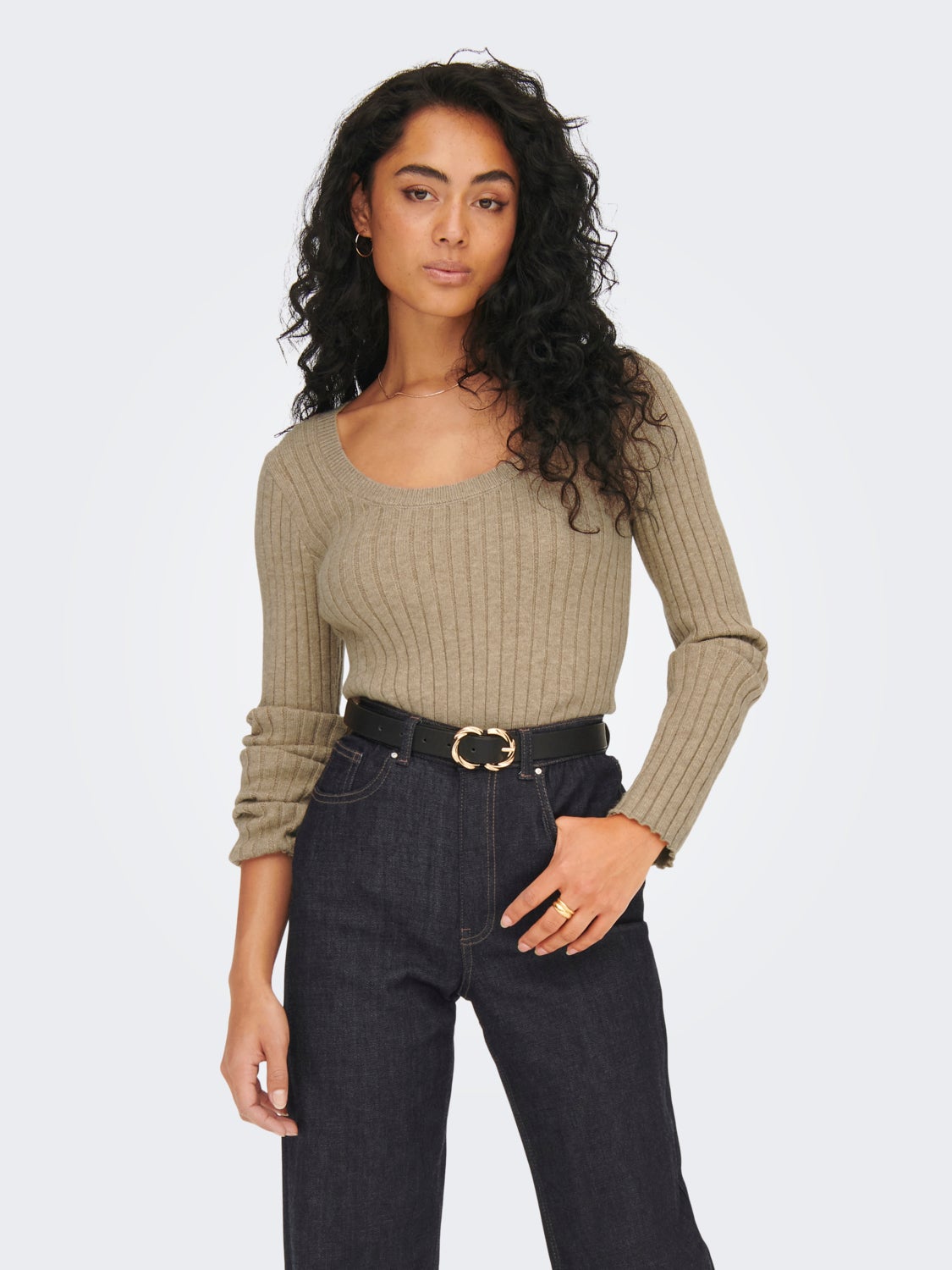U-neck Knitted Pullover