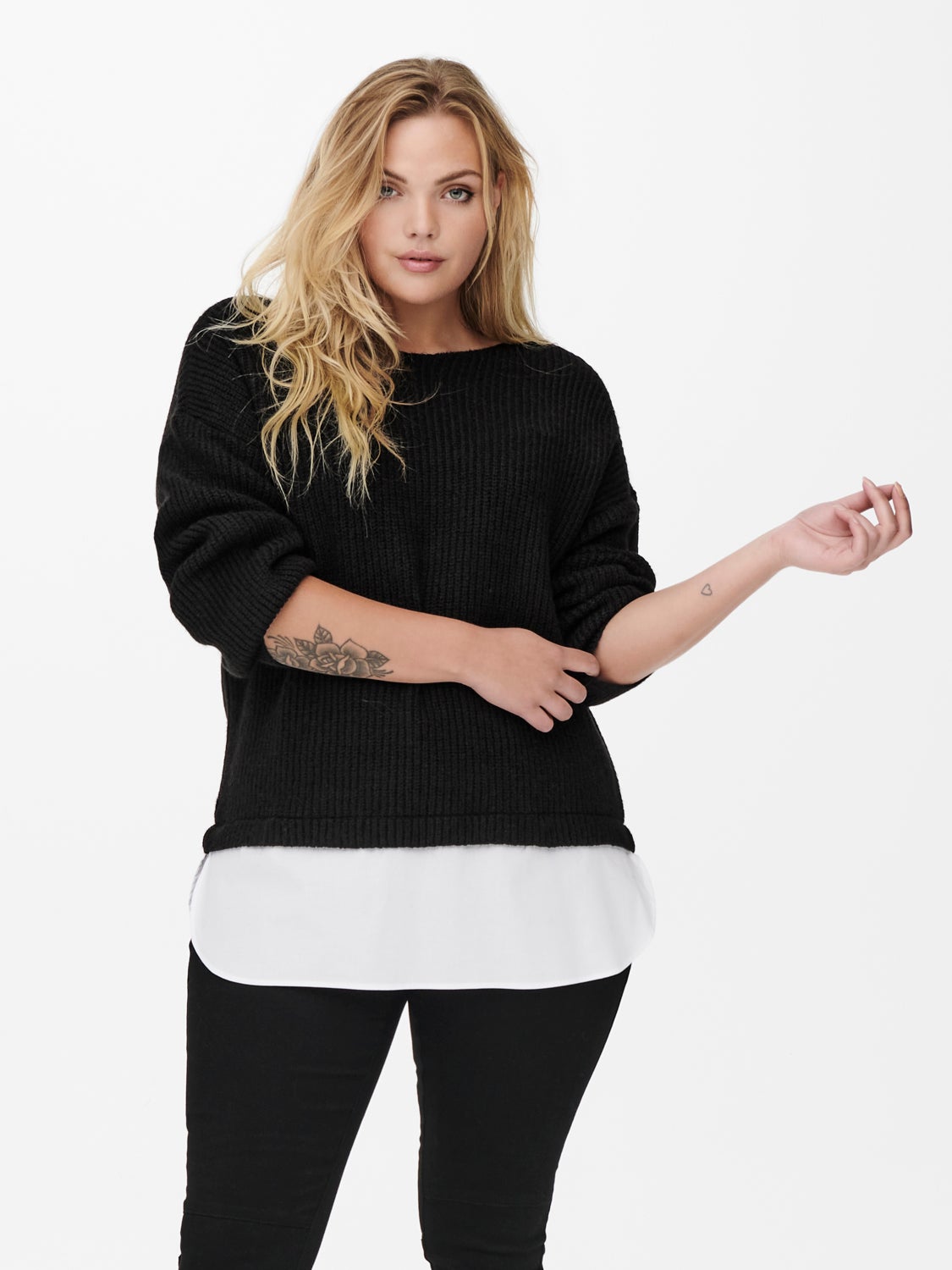 Curvy Mix Knitted Pullover
