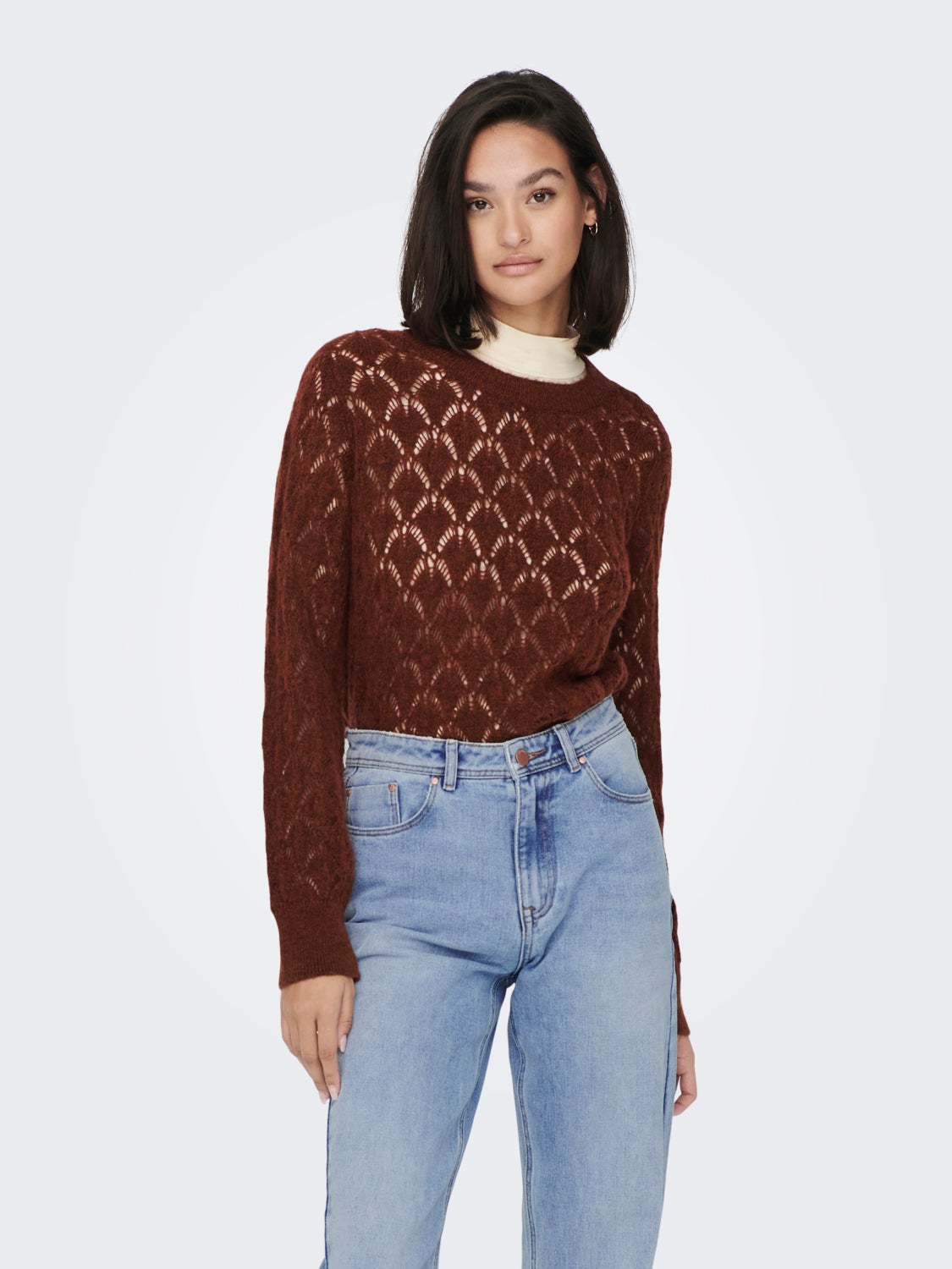 Knitted pullover with pattern