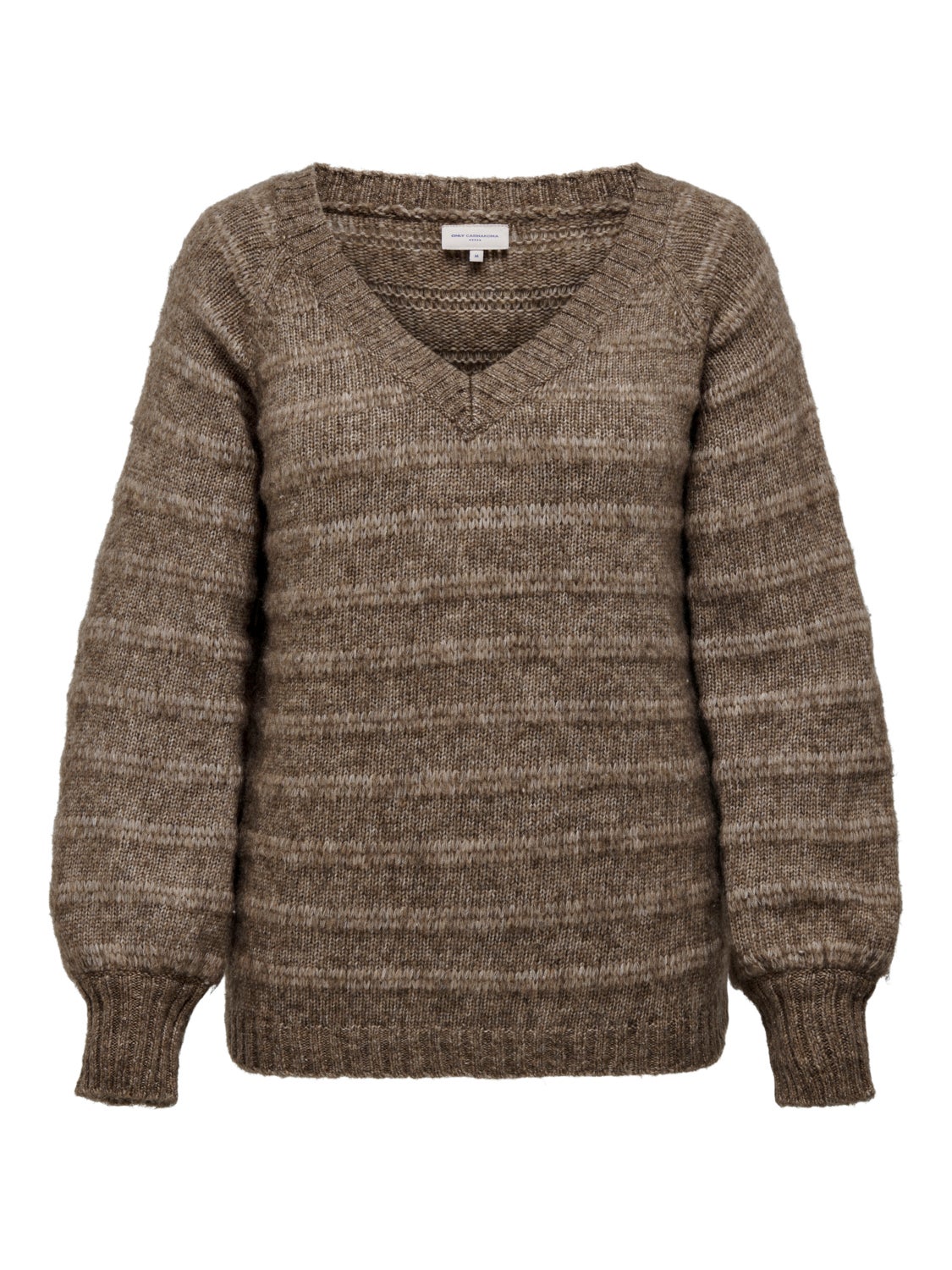 Curvy v-neck knitted pullover