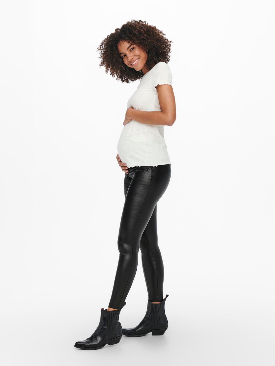 Mama leather look Leggings