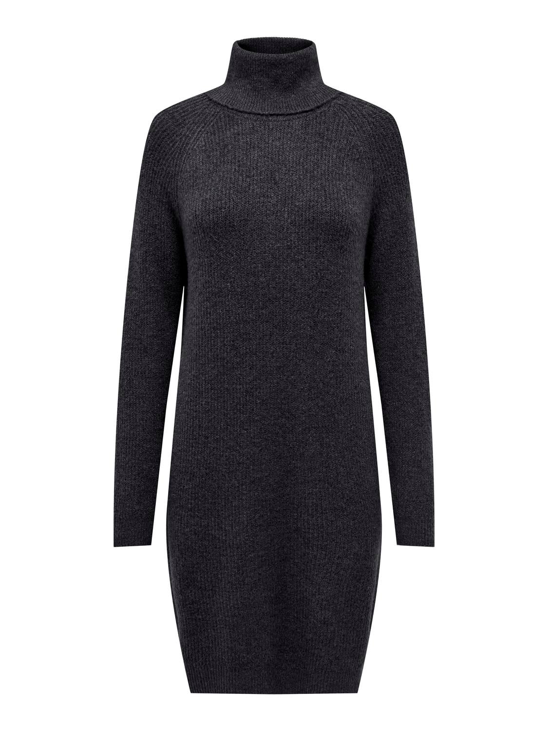 Mini roll neck knitted dress