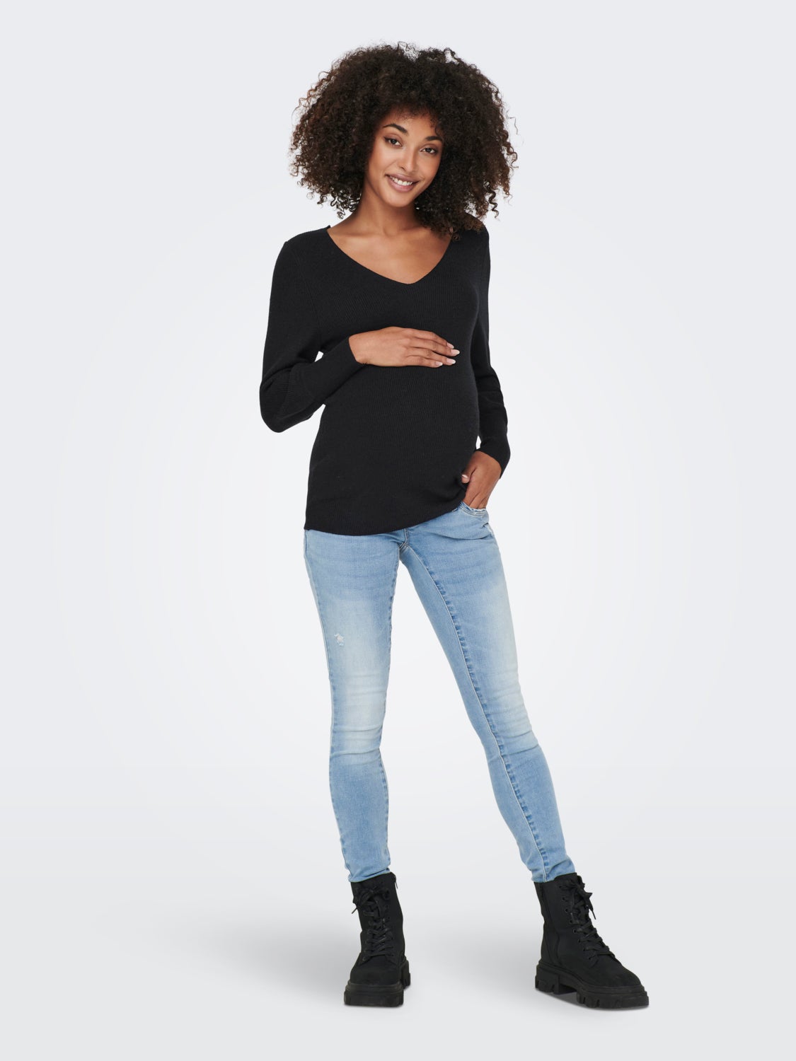 Mama v-neck Knitted Pullover