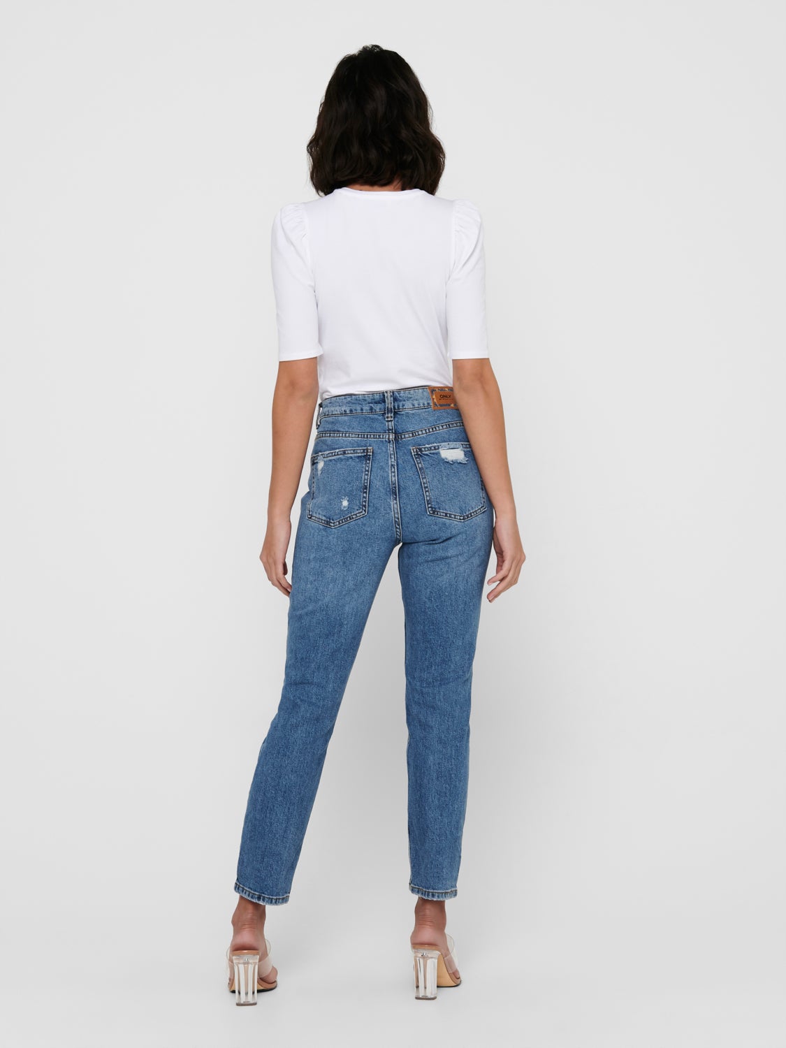 ONLEmily life hw destroyed Straight fit jeans