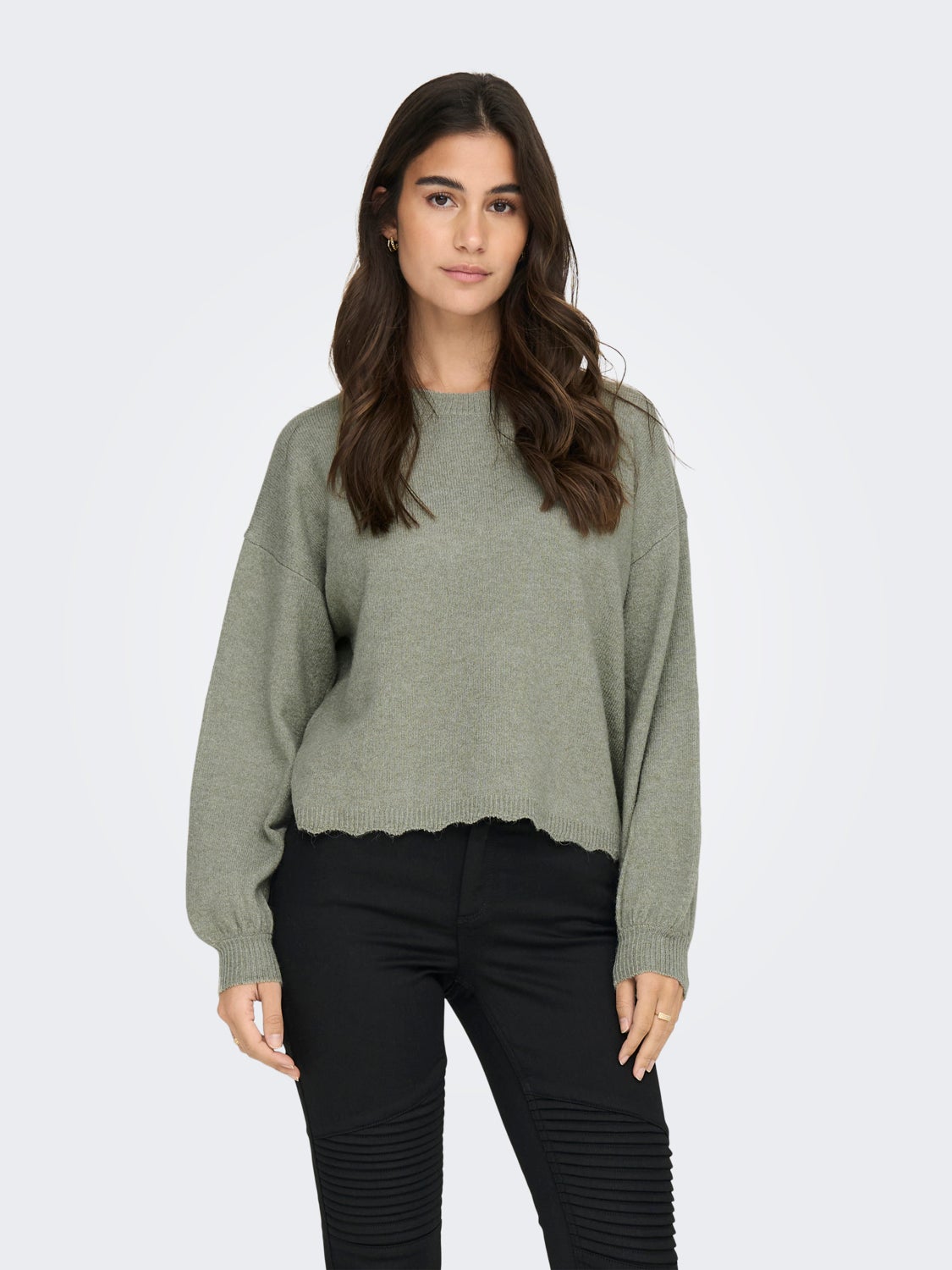 O-Neck Balloon sleeves Pullover