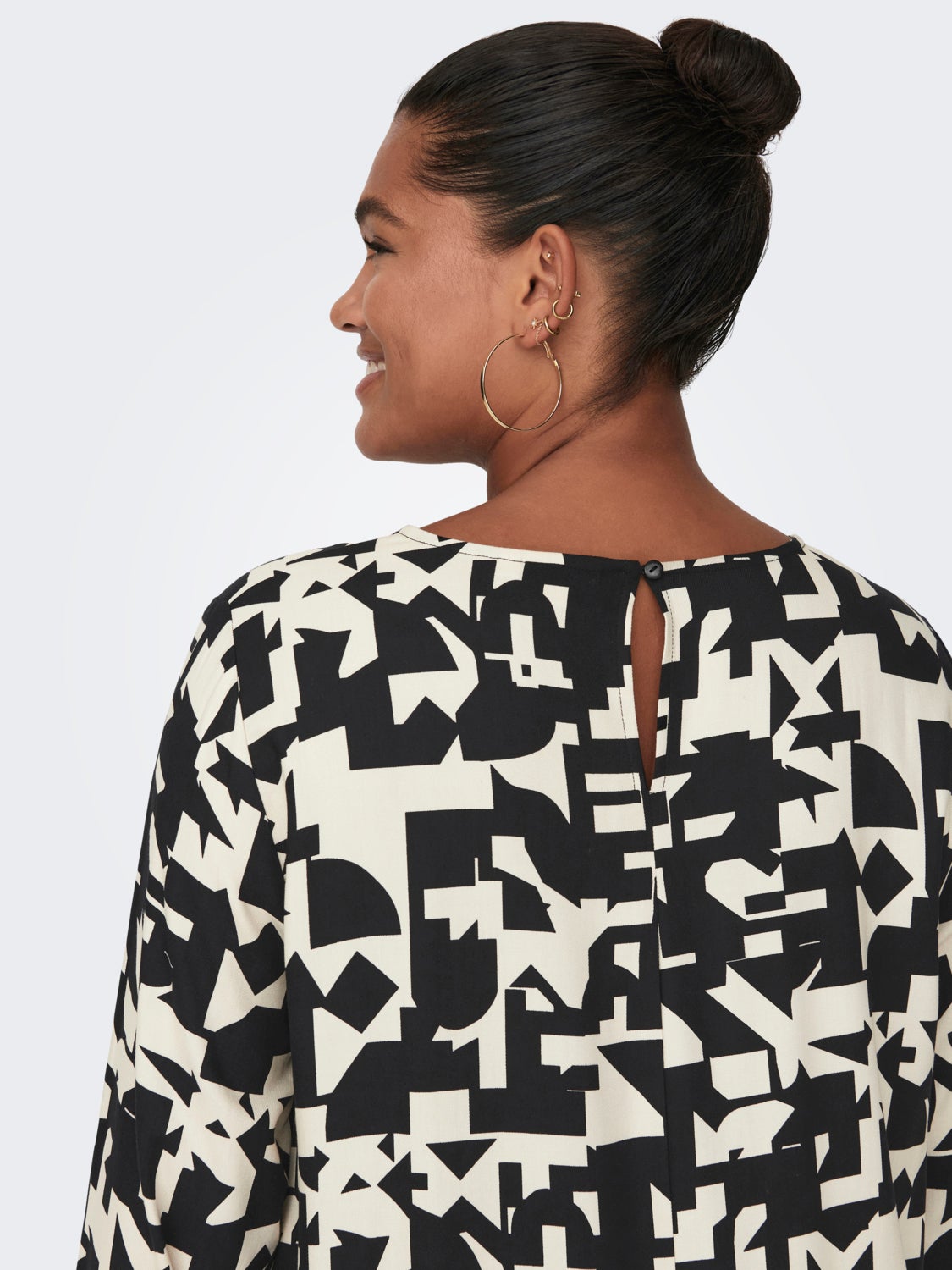 Curvy printed midi dress