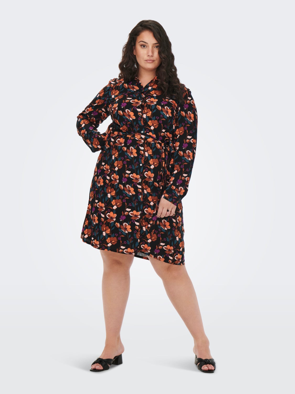 Curvy patterned Shirt dress
