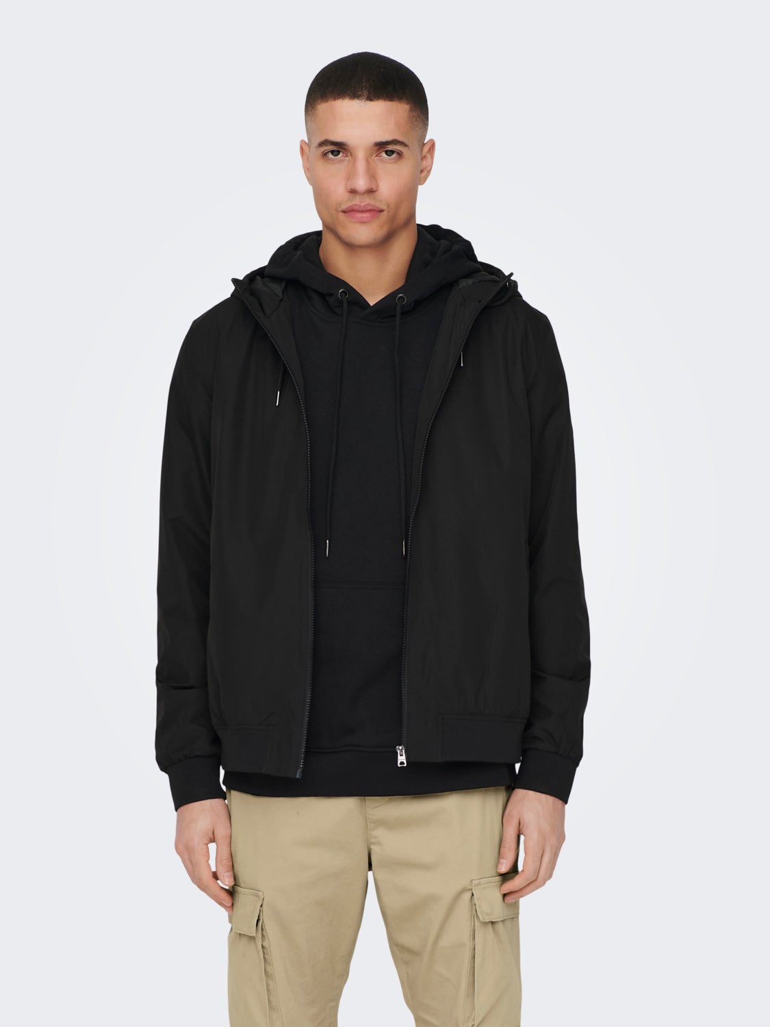 Shell jacket with hood