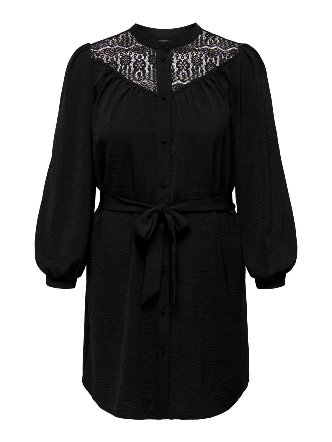 Curvy mini dress with lace