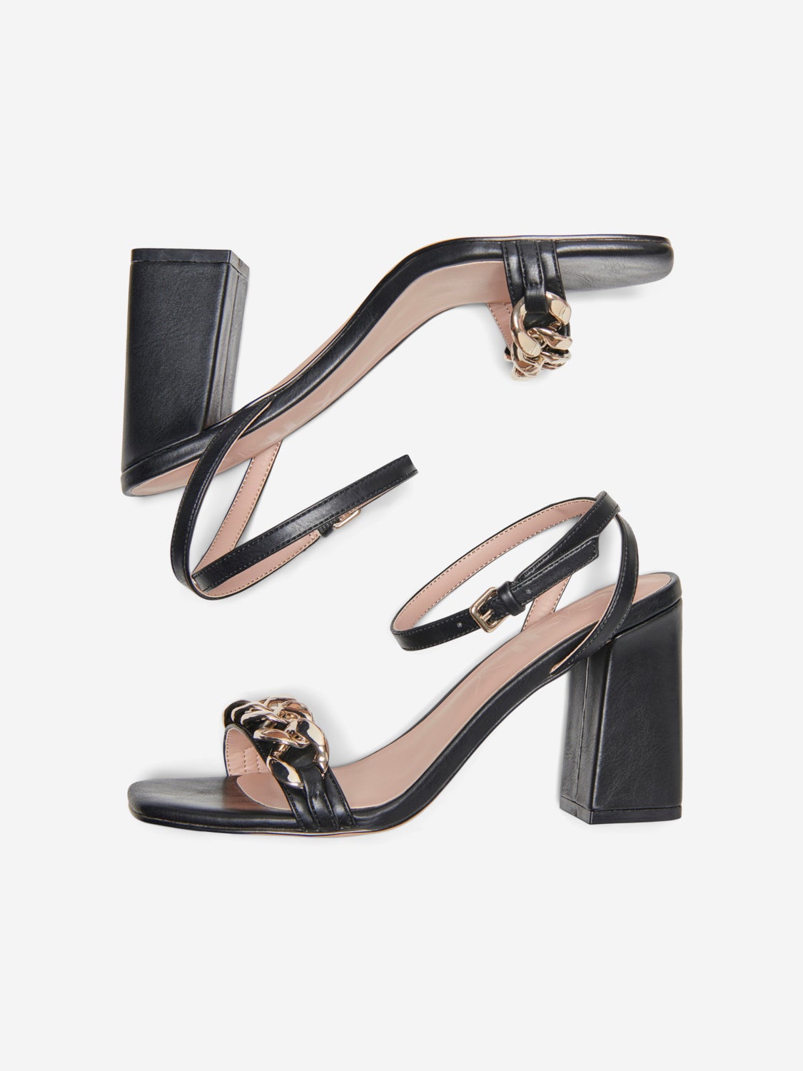 Faux leather heeled sandals