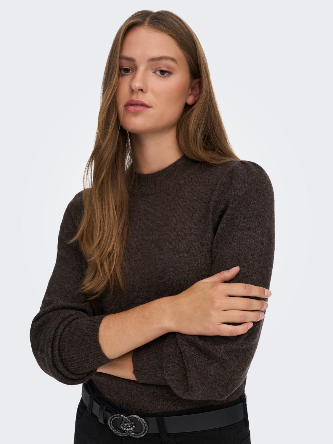 High neck knitted pullover