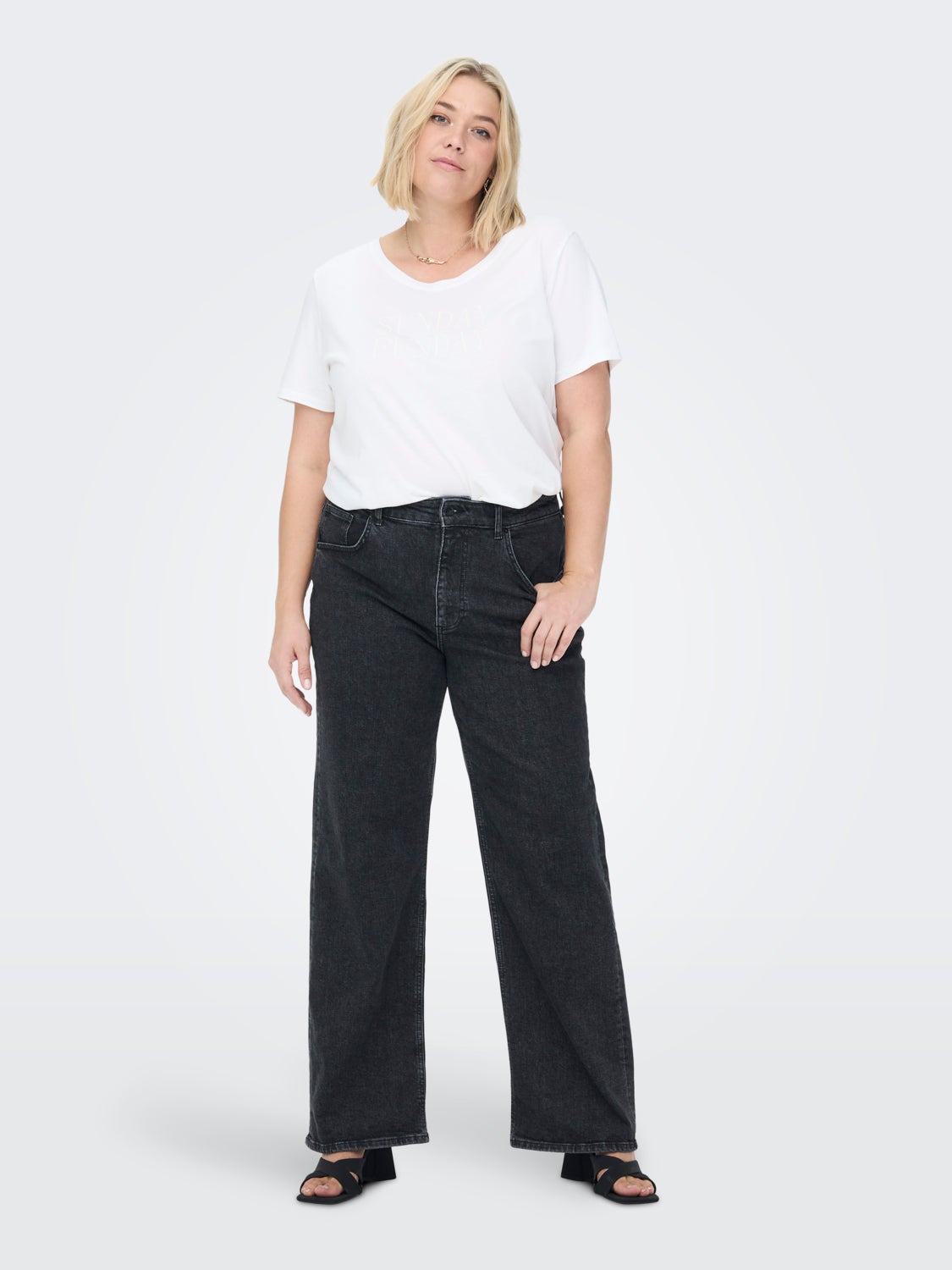 Curvy CARJules wide high waisted jeans