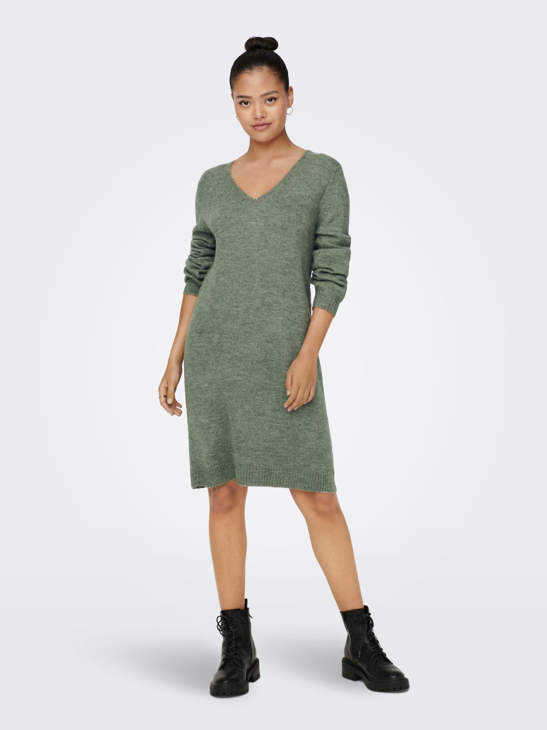 V-neck Knitted Dress