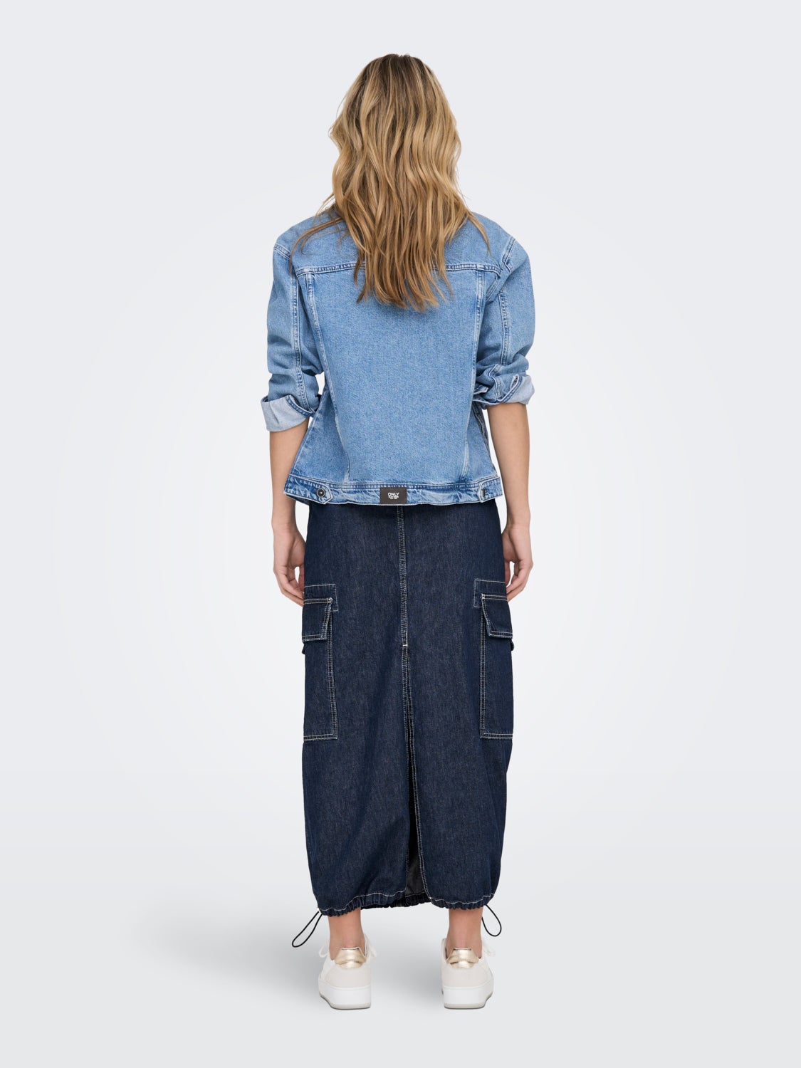 Cargo Denim Long Skirt