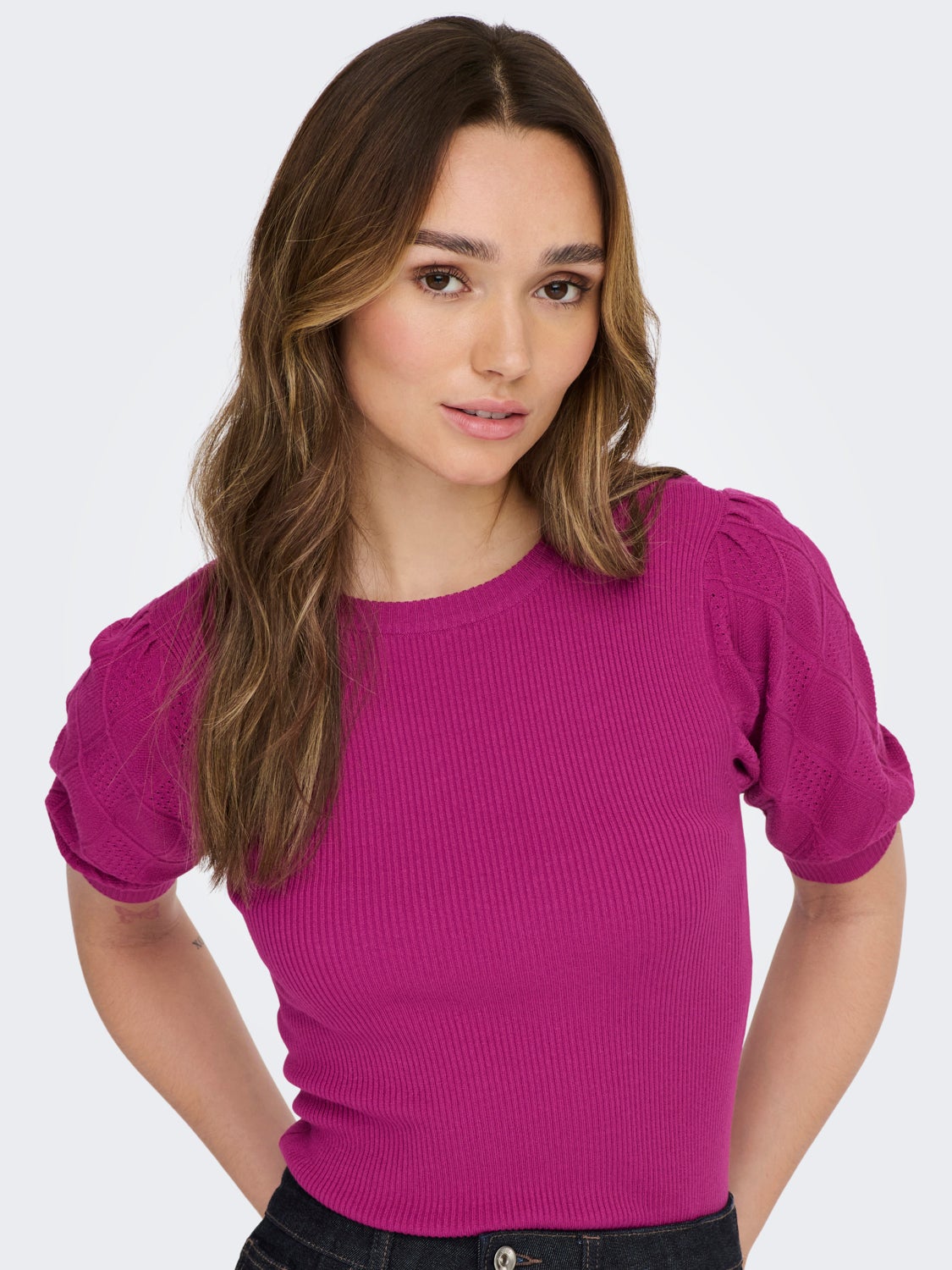 O-Neck Puff sleeves Pullover