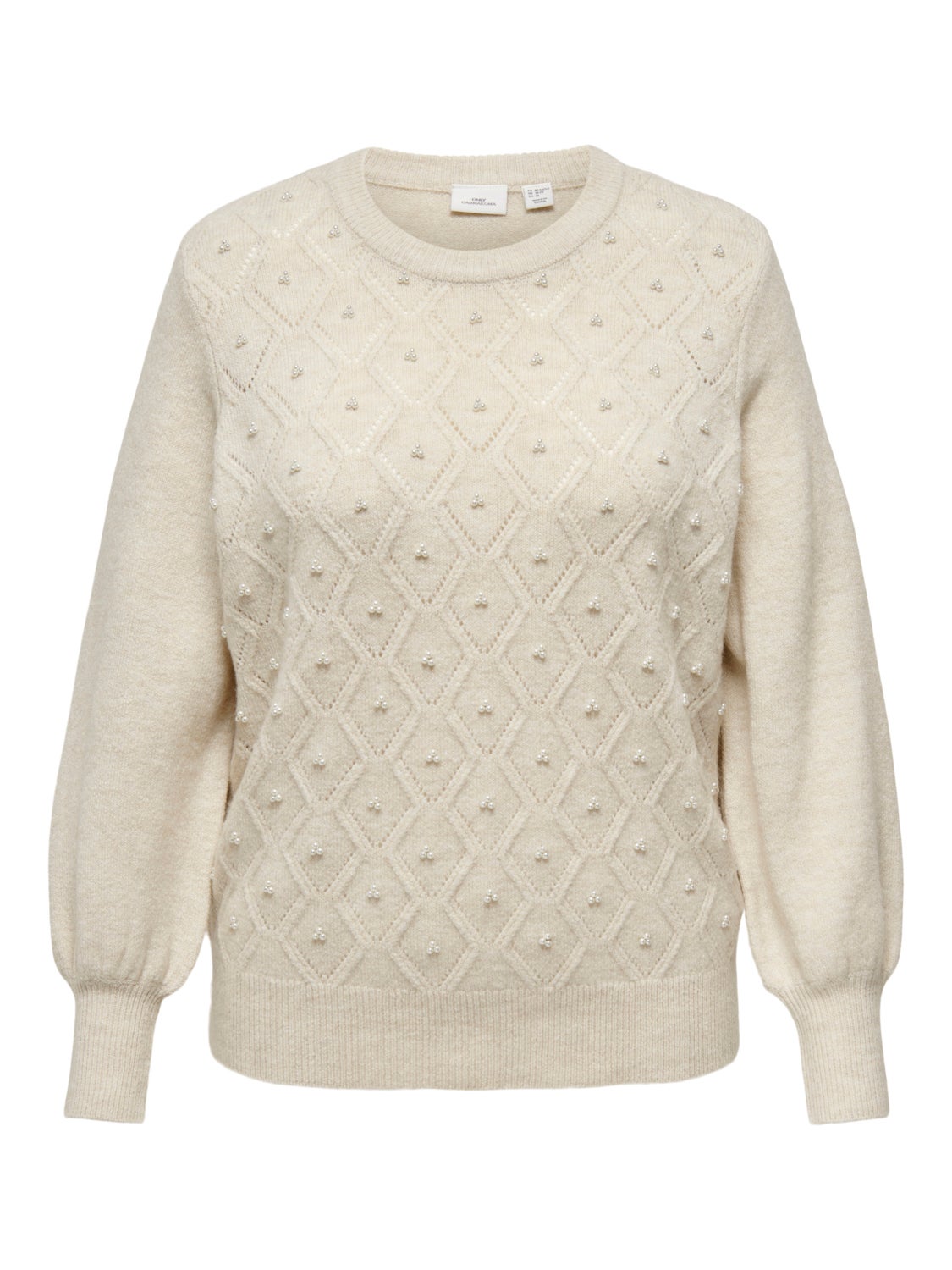 Curvy o-neck knitted pullover