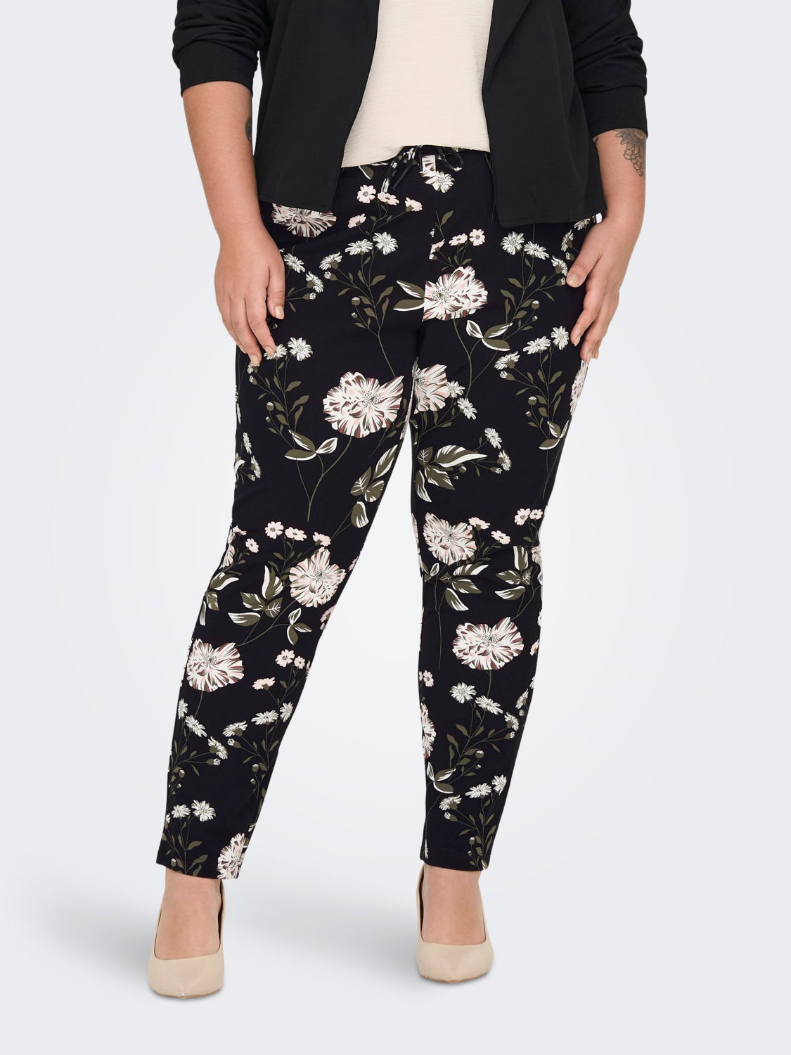 Curvy patterned classic Trousers