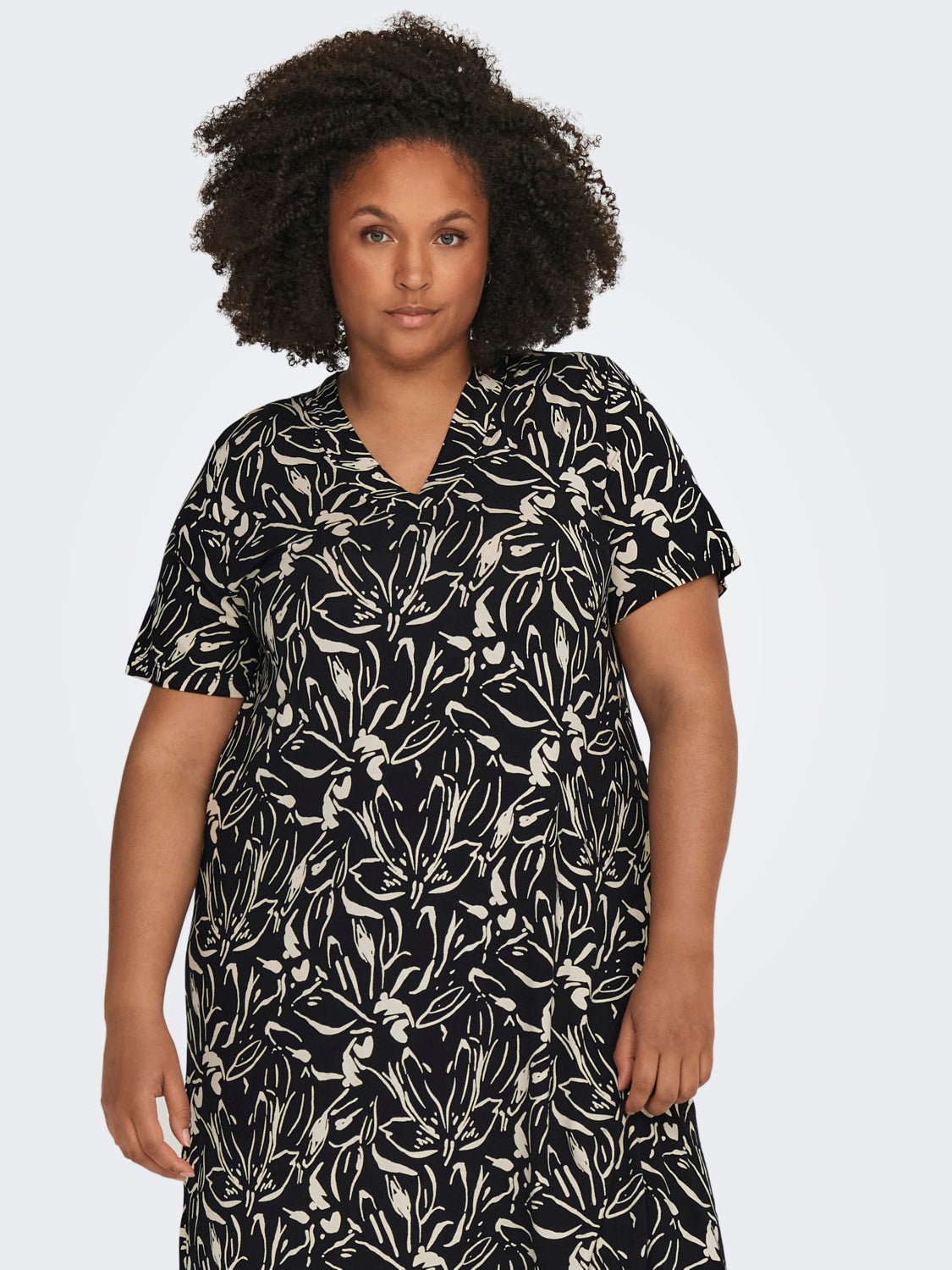 Curvy Midi v-neck dress