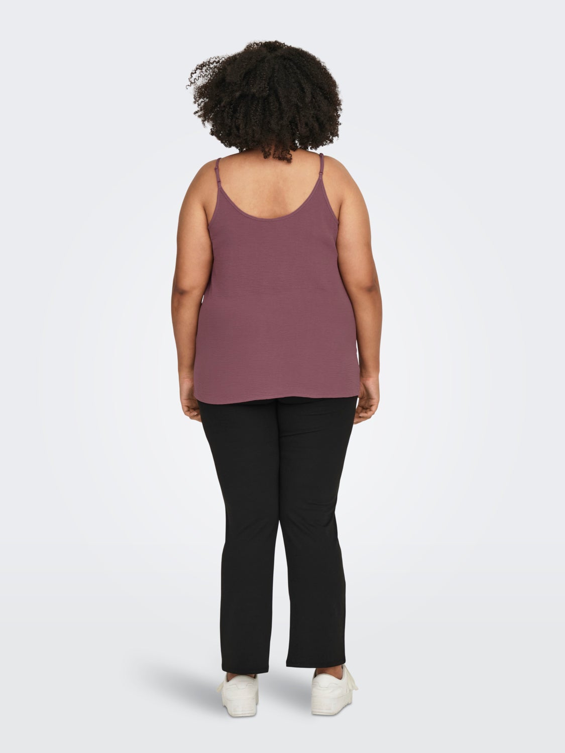 Curvy lace detailed strap top