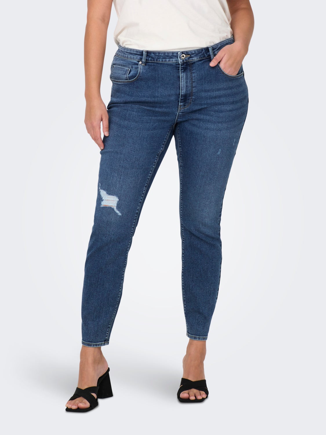 Curvy CARDAISY REG PUSH UP ANK skinny fit jeans