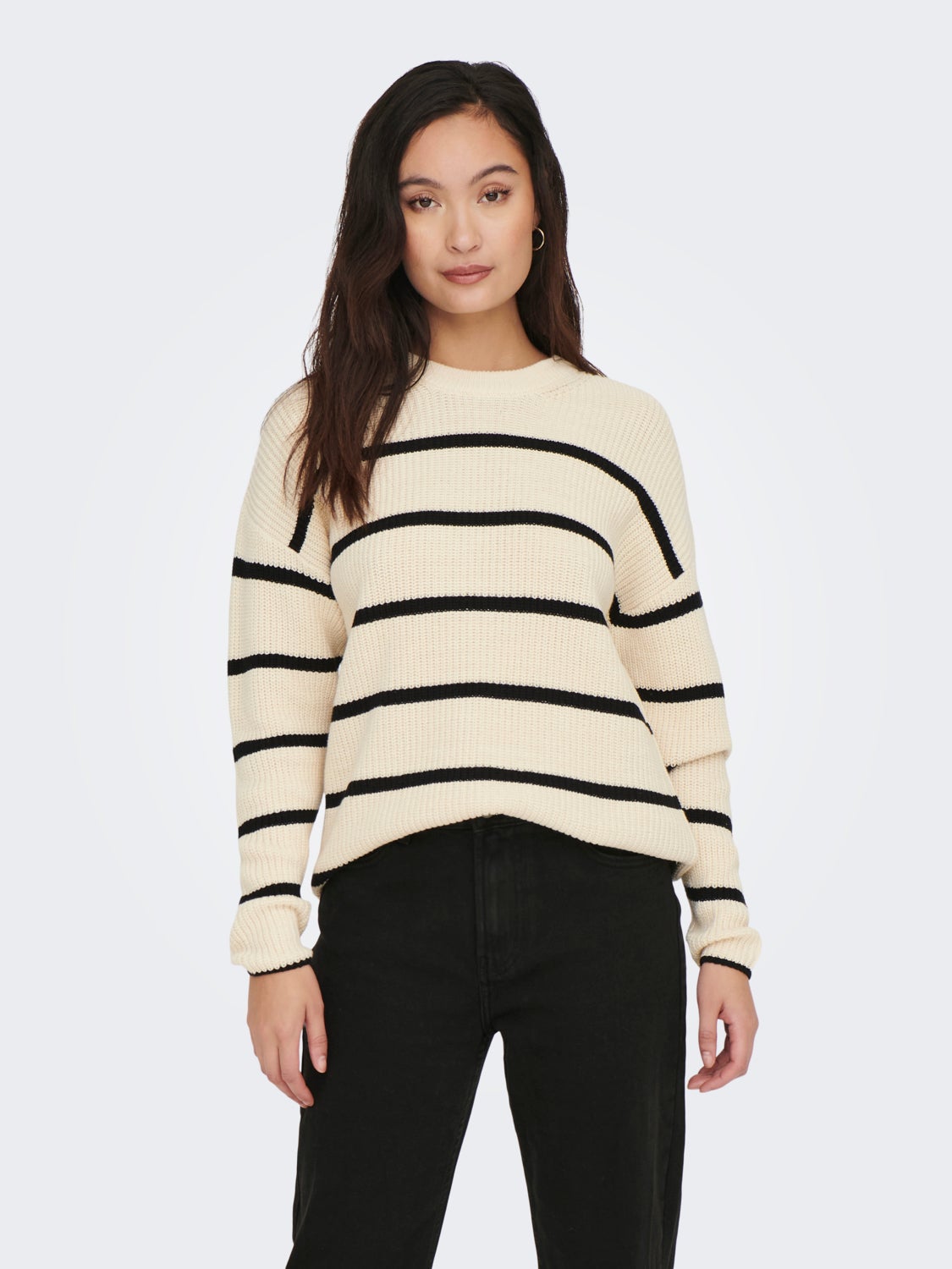Striped knitted pullover