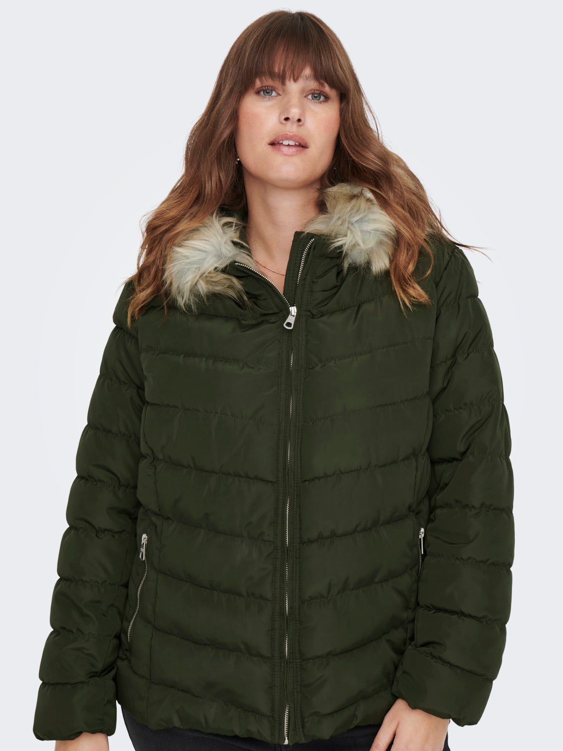 Curvy quilted hood Jacket