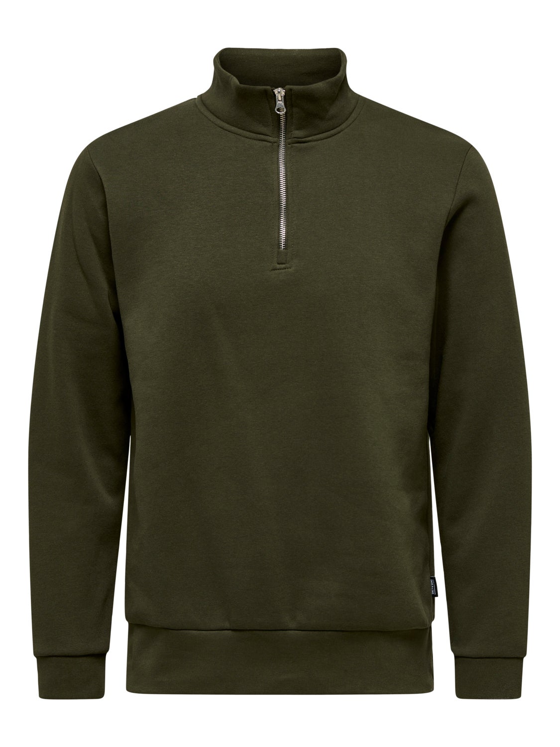 high-neck sweatshirt
