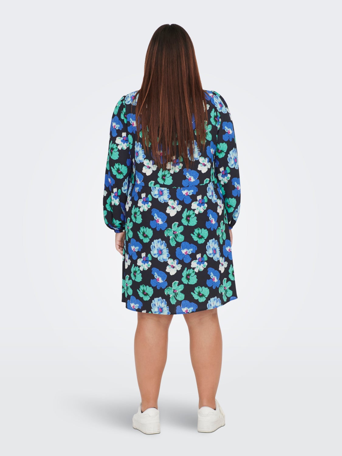 Curvy Printed Long Sleeved dress