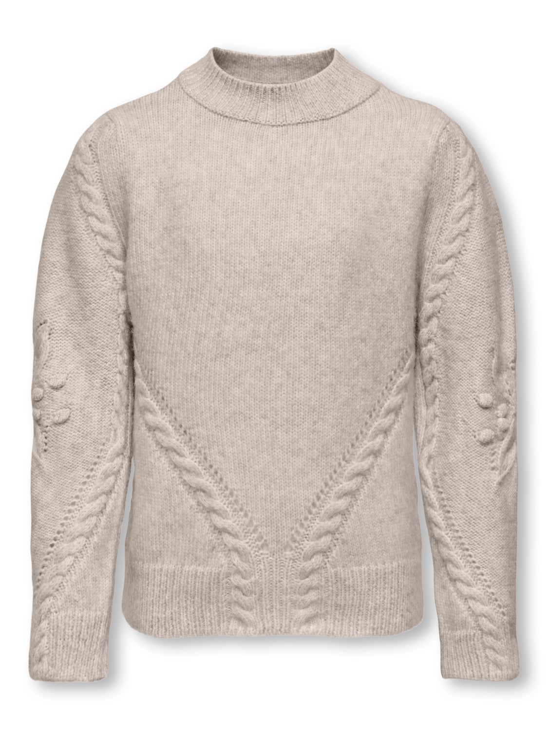 high-neck knitted pullover