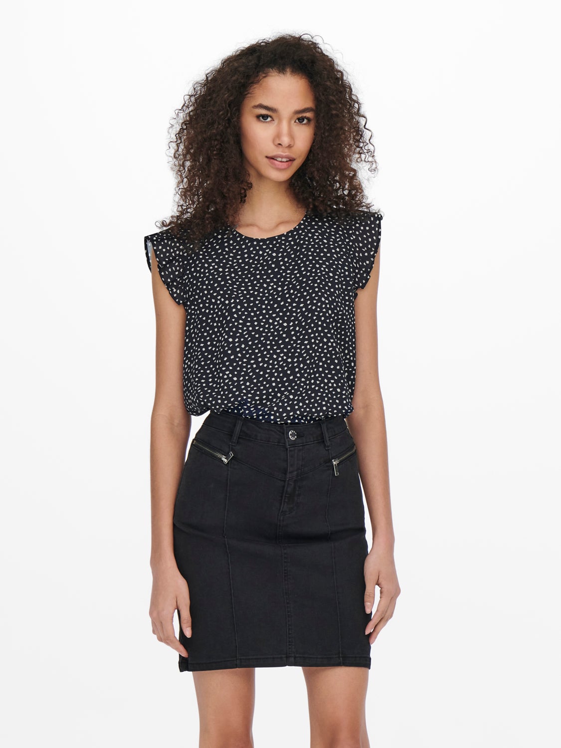 Frill detailed sleeveless top