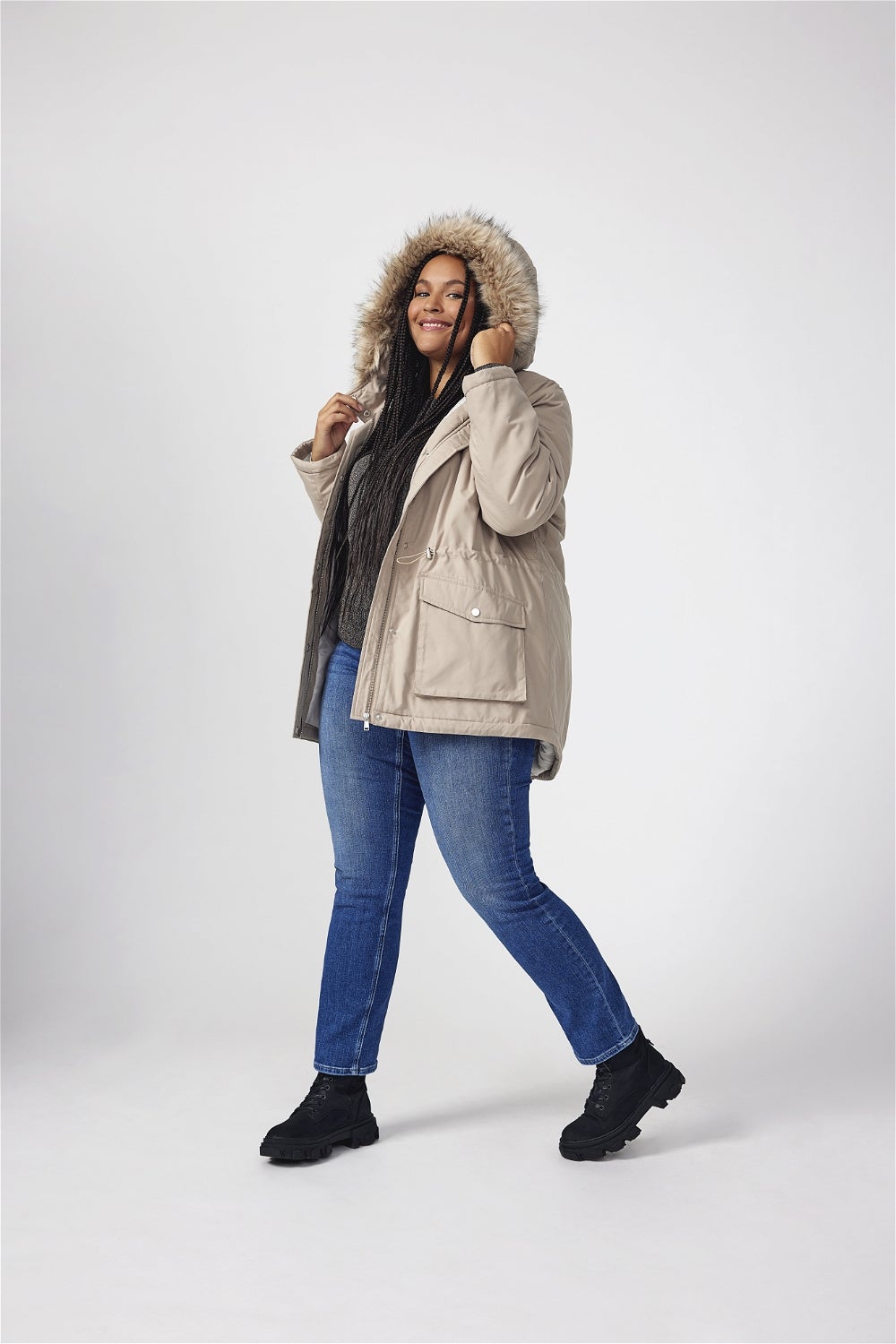 Curvy parka jacket