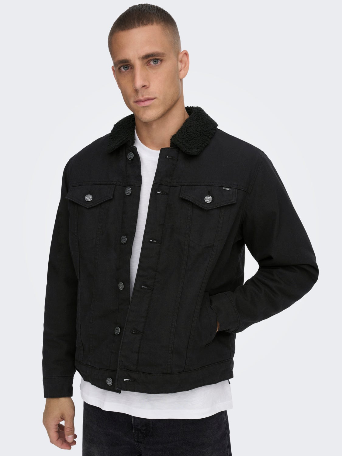 Canvas Jacket with Teddy