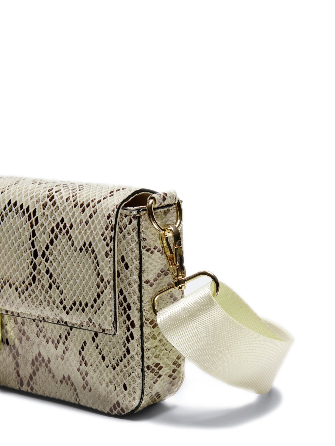 Faux snakeskin crossbody bag