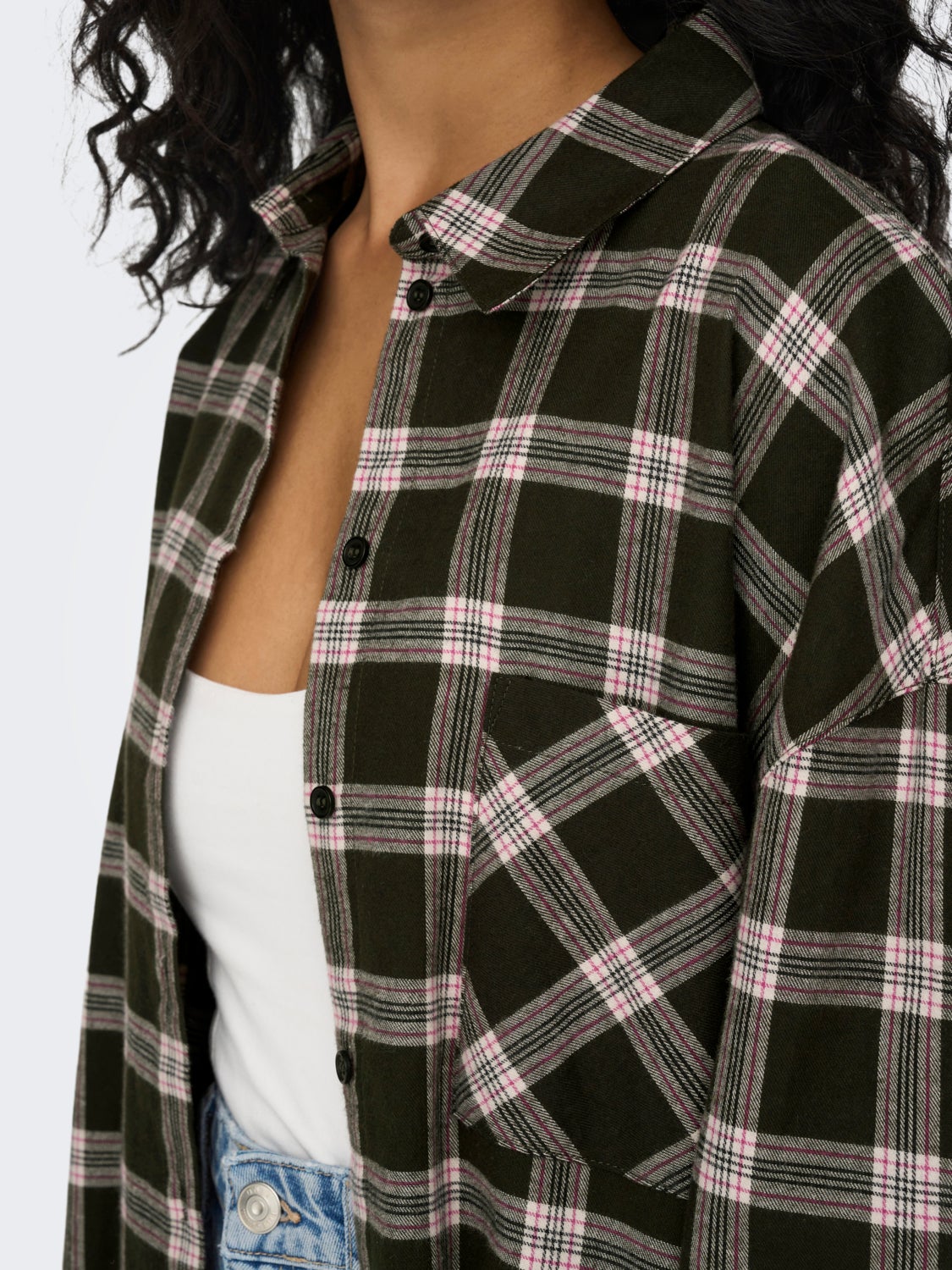 Oversized checkered shirt